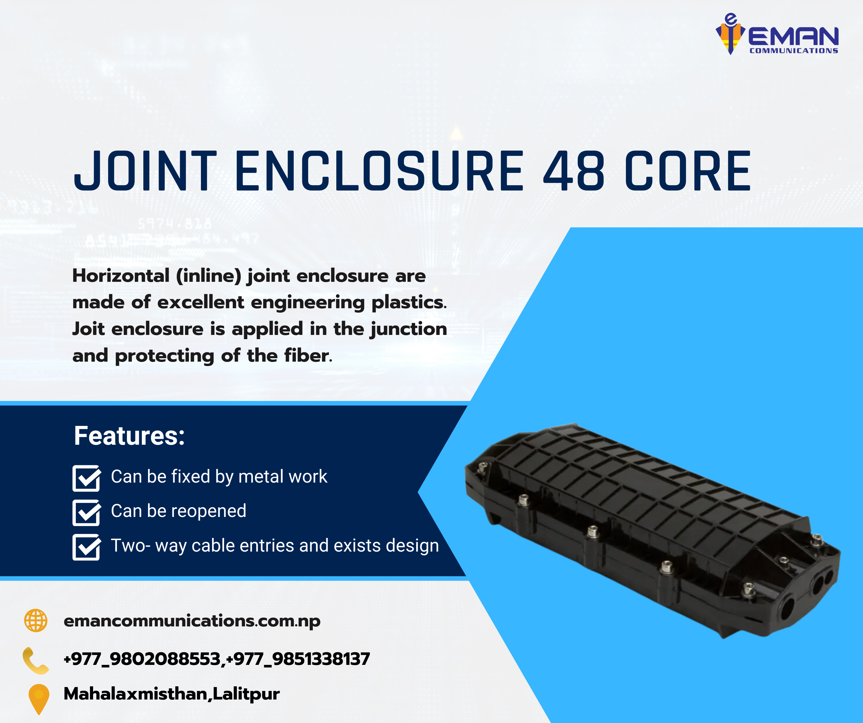 48-core Join Enclosure Optical Fiber Cable networking