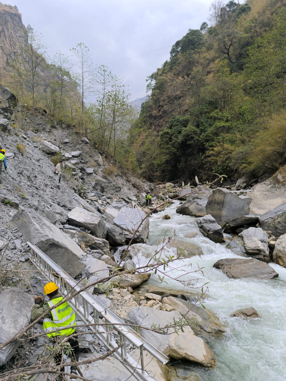 Eman Communication Team installing Fiber optic Cable in nepal 